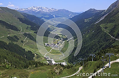 Gondola lift to Hintertux, Ziller Valley, Austria Stock Photo