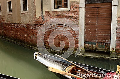 Gondola in narrow canal Editorial Stock Photo