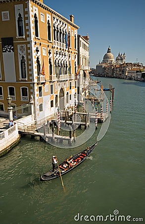 A Gondola passing Stock Photo