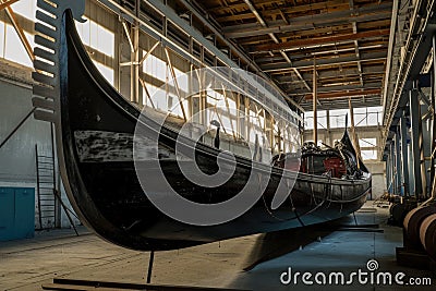 Gondola in a shipyard Stock Photo