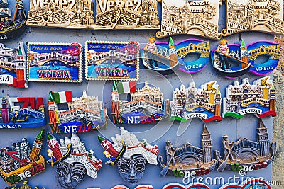 Gondolas Landmarks Magnets Venice Italy Editorial Stock Photo