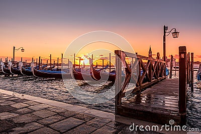 Gondole in San Marco Square - Venice Italy Stock Photo