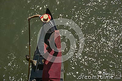 Gondolier in Venice Editorial Stock Photo