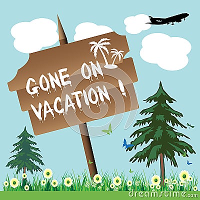 Gone on vacation Vector Illustration