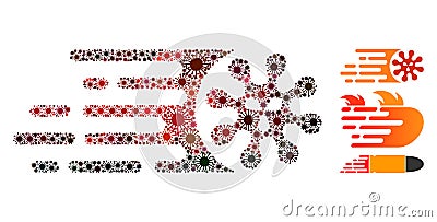 Gone Viral Mosaic of CoronaVirus Items Vector Illustration