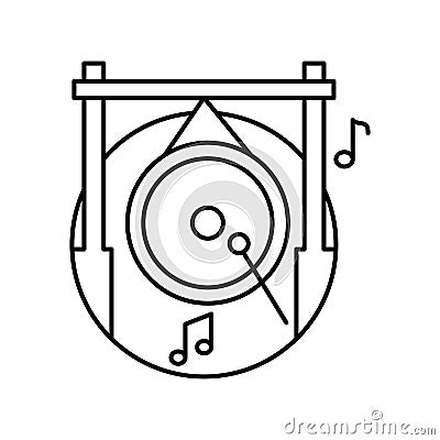Gong in circle icon. Simple line, outline vector elements of musical instrument icons for ui and ux, website or mobile Vector Illustration