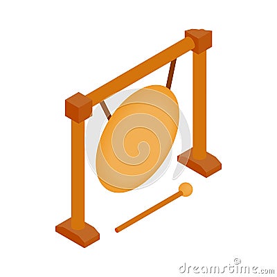 Gong icon, isometric 3d style Vector Illustration