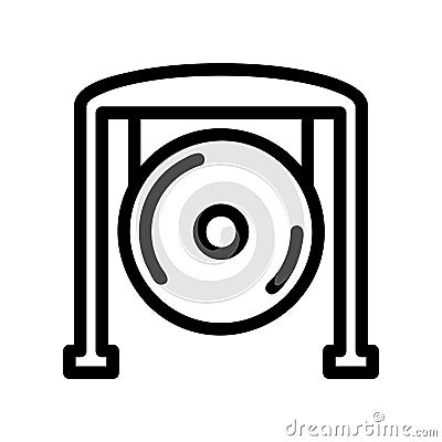 Gong icon or logo in outline Vector Illustration