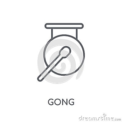 Gong linear icon. Modern outline Gong logo concept on white back Vector Illustration