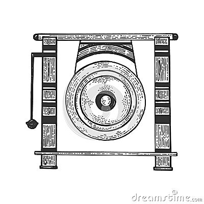 Gong sketch vector illustration Vector Illustration