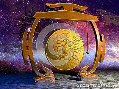Gong and stars Stock Photo