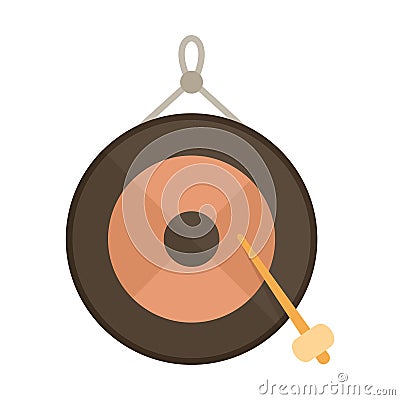 Gong traditional buddhist musical instrument vector illustration Vector Illustration