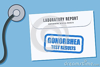 Gonorrhea blood test lab results Vector Illustration