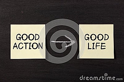 Good Action Results Good Life Stock Photo