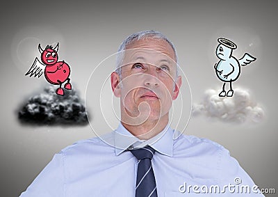 Good Or Bad Conscience graphic image Stock Photo