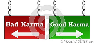 Good Bad Karma Stock Photo