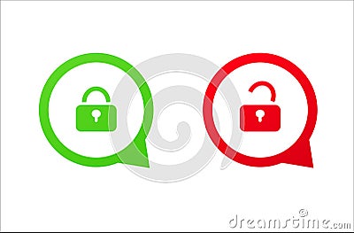 Good and bad password notification icon Vector Illustration