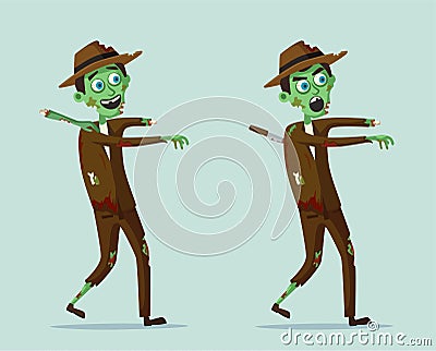 Good and bad zombie character. Cartoon vector illustration Vector Illustration