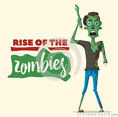 Good and bad zombie character. Cartoon vector illustration Vector Illustration