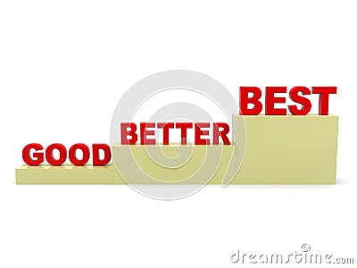 Good, better, best. Performance Concept Stock Photo