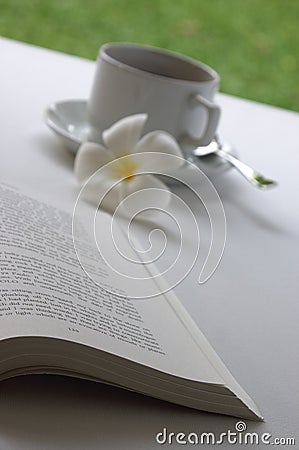 Good Book And A Good Cuppa Stock Photo