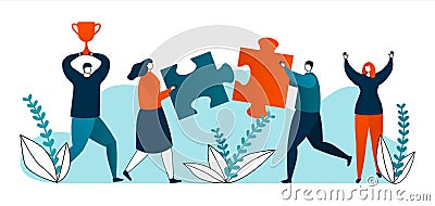 Good business concept, businesspeople presenting good results for their idea, success vector illustration. Successful Vector Illustration