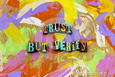 Good business relationship trust verify honesty integrity respect Stock Photo