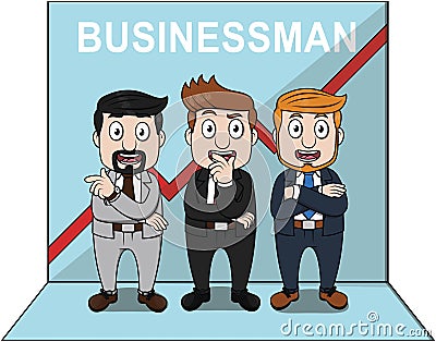 Good Businessman Group Graph Color Illustration Vector Illustration