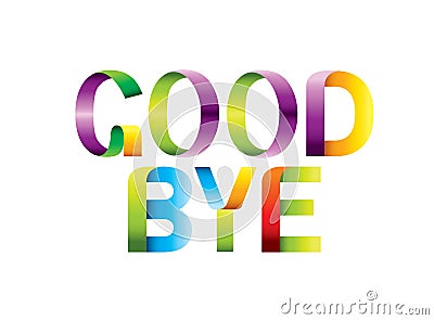 Good bye colorful black background. Stock Photo