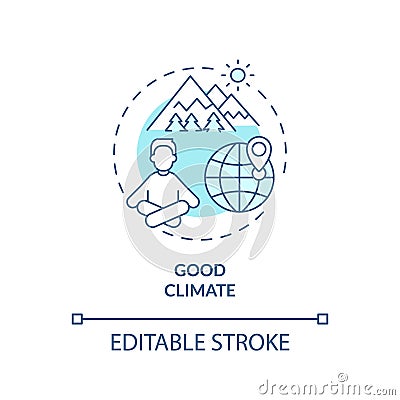 Good climate turquoise concept icon Vector Illustration