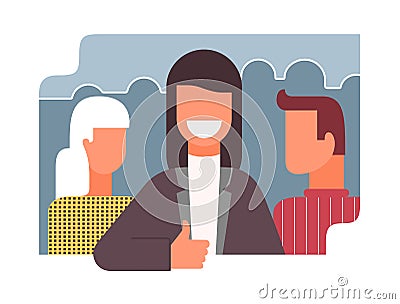 Good collective office work, flat style vector icon Vector Illustration