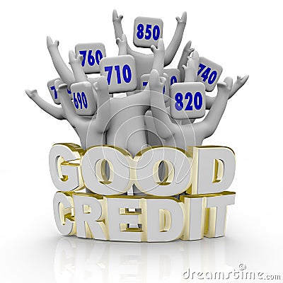 Good Credit Scores - People Cheering Stock Photo