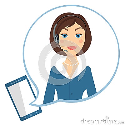 Good customer service from call center Vector Illustration