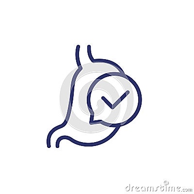 good digestion icon with a stomach, line vector Vector Illustration