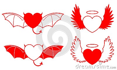 Good/evil heart Vector Illustration