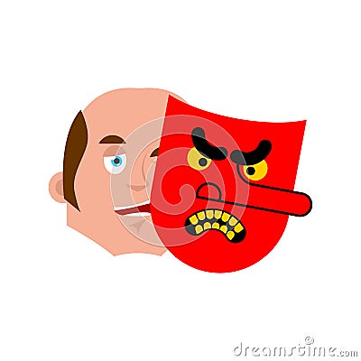 Good face and evil mask. Vector illustration Vector Illustration