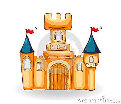 Good fairytale castle with shadow Vector Illustration