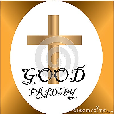 Good Friday illustration for christian religious occasion with cross . Can be used for background, greetings, banners, Cartoon Illustration