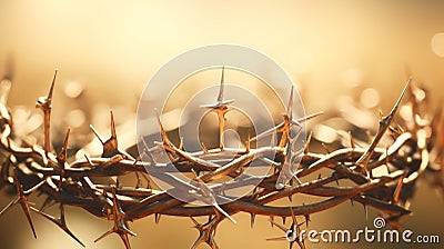 Good Friday, Passion of Jesus Christ. Crown of thorns. Christian holiday of Easter. Crucifixion, resurrection of Jesus Christ. Stock Photo