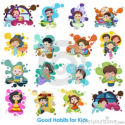 Good Habits Chart Vector Illustration