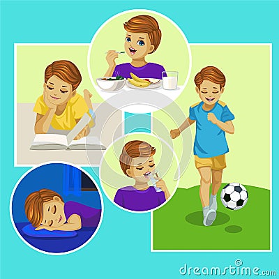 Good habits for healthy lifestyle Vector Illustration