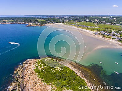Good Harbor Beach aerial view, Gloucester, MA, USA Stock Photo