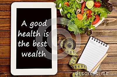 A good health is the best wealth Stock Photo