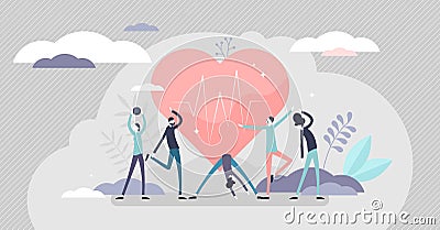 Good health concept, flat tiny persons vector illustration Vector Illustration