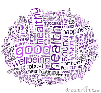 Good health and wellbeing tag cloud Stock Photo