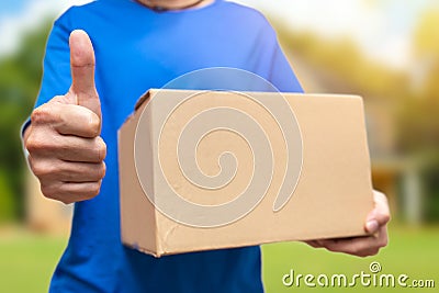 Good item or best shipping thumbs up Stock Photo