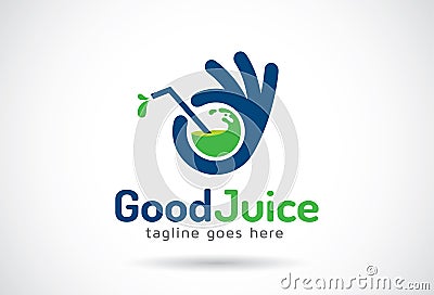 Good Juice Logo Template Design Vector, Emblem, Design Concept, Creative Symbol, Icon Vector Illustration