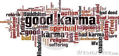 Good karma word cloud Vector Illustration