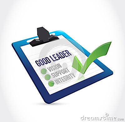 Good leader check mark clipboard illustration Cartoon Illustration