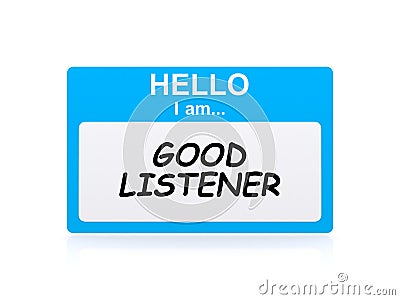 Good listener tag Stock Photo